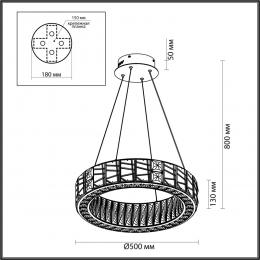 Odeon light 5071/60L HALL ODL24 493 золото/прозрачный/металл/хрусталь/стекло Люстра LED 60W 3700K VERSION  - 2 купить